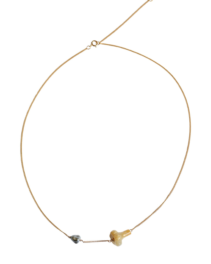 Pua Jade Keshi Bombucha Necklace (Honey Puakenikeni)