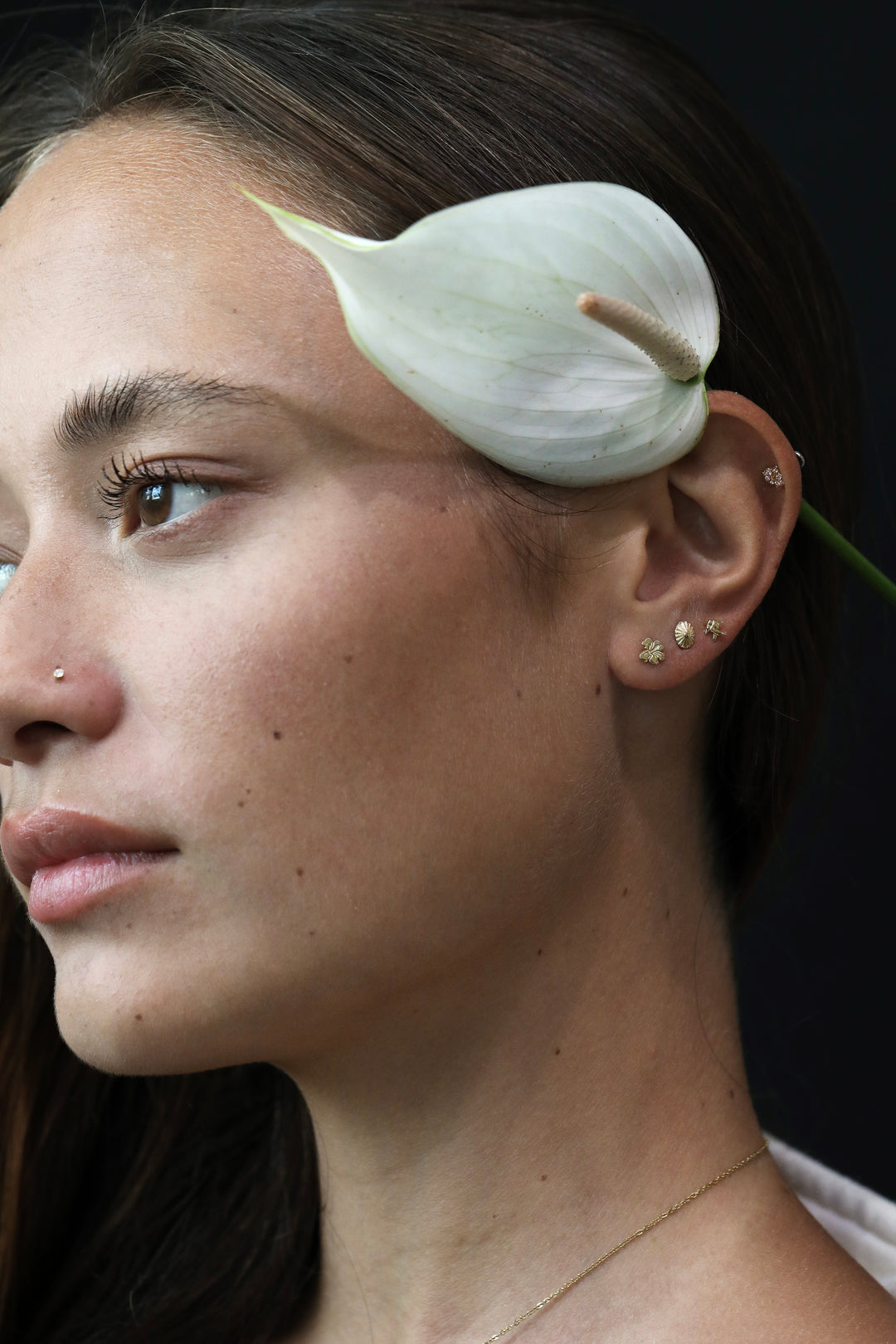 Orchid Flatback Earring