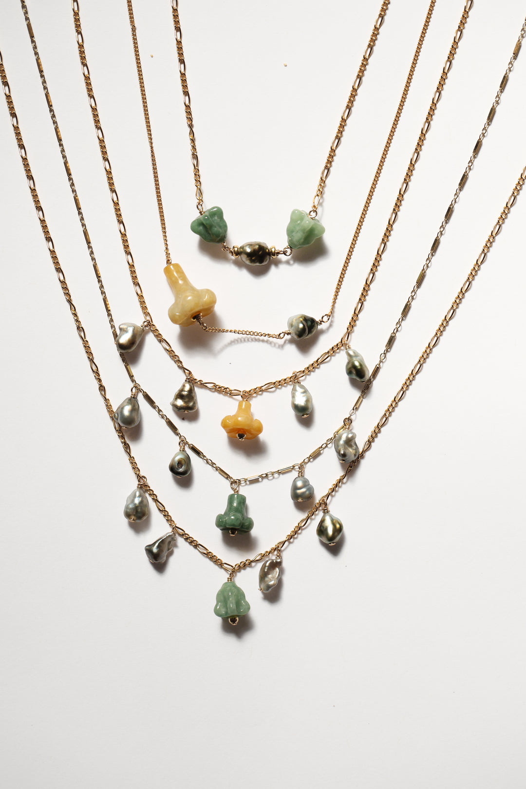 Pua Jade Keshi Shipwreck Necklace (Purple Puakenikeni)