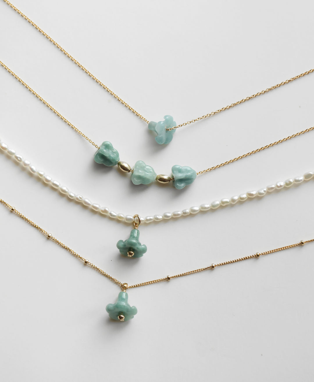 Mini Puakenikeni Jade Classic Necklace