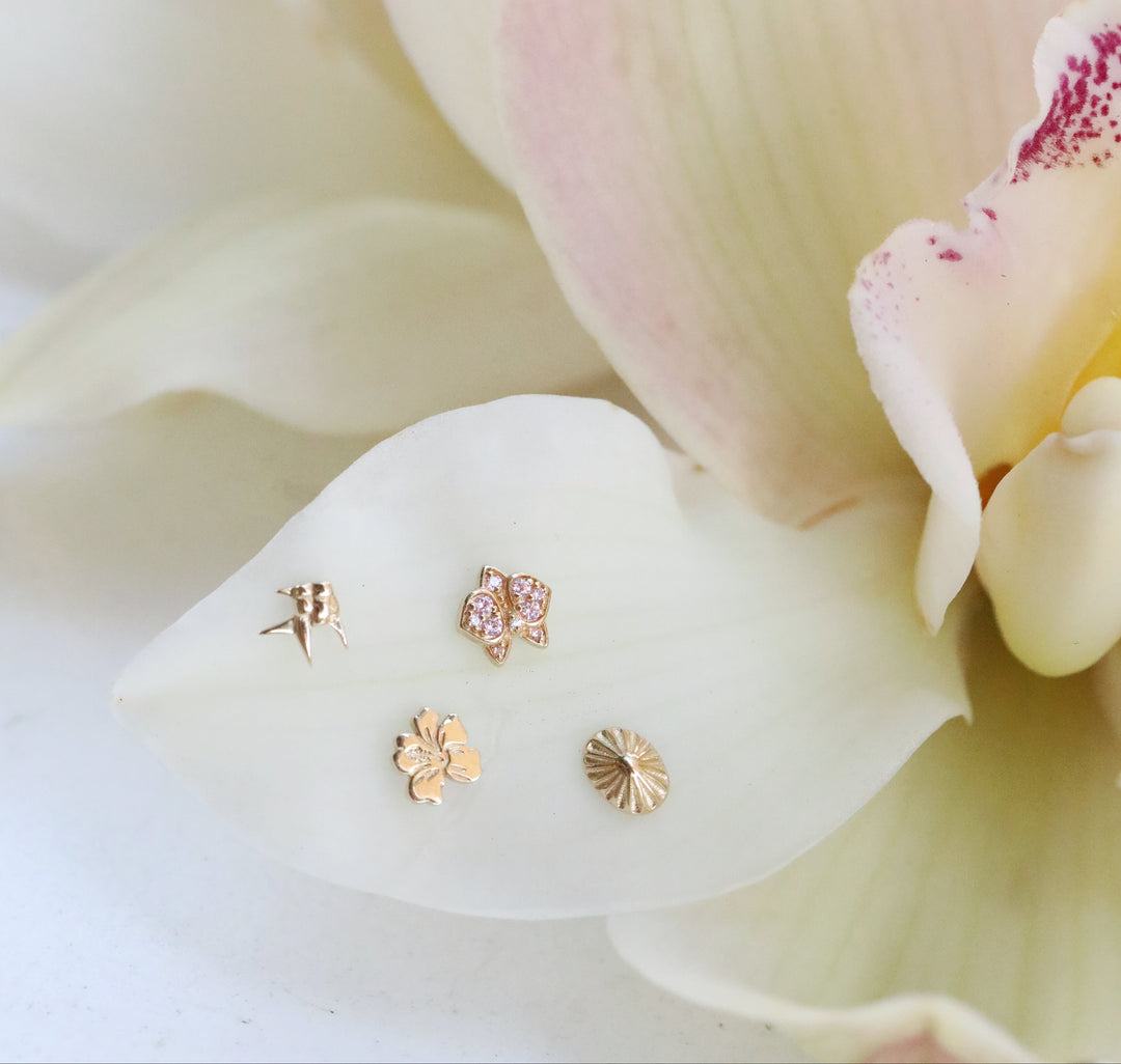 Orchid Flatback Earring