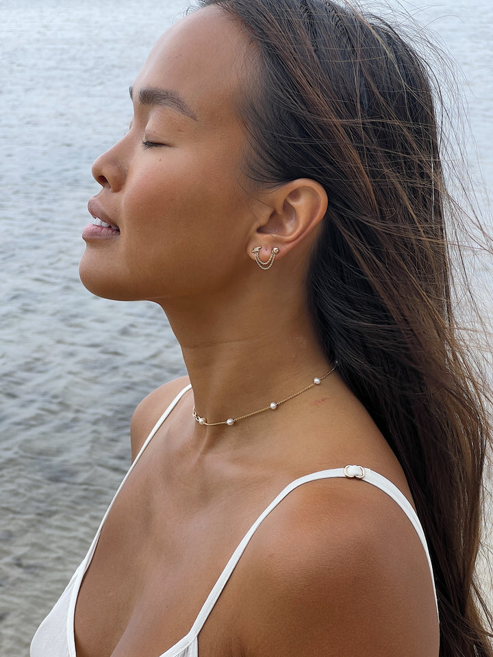 14K Short Double Chain Earring Attachment