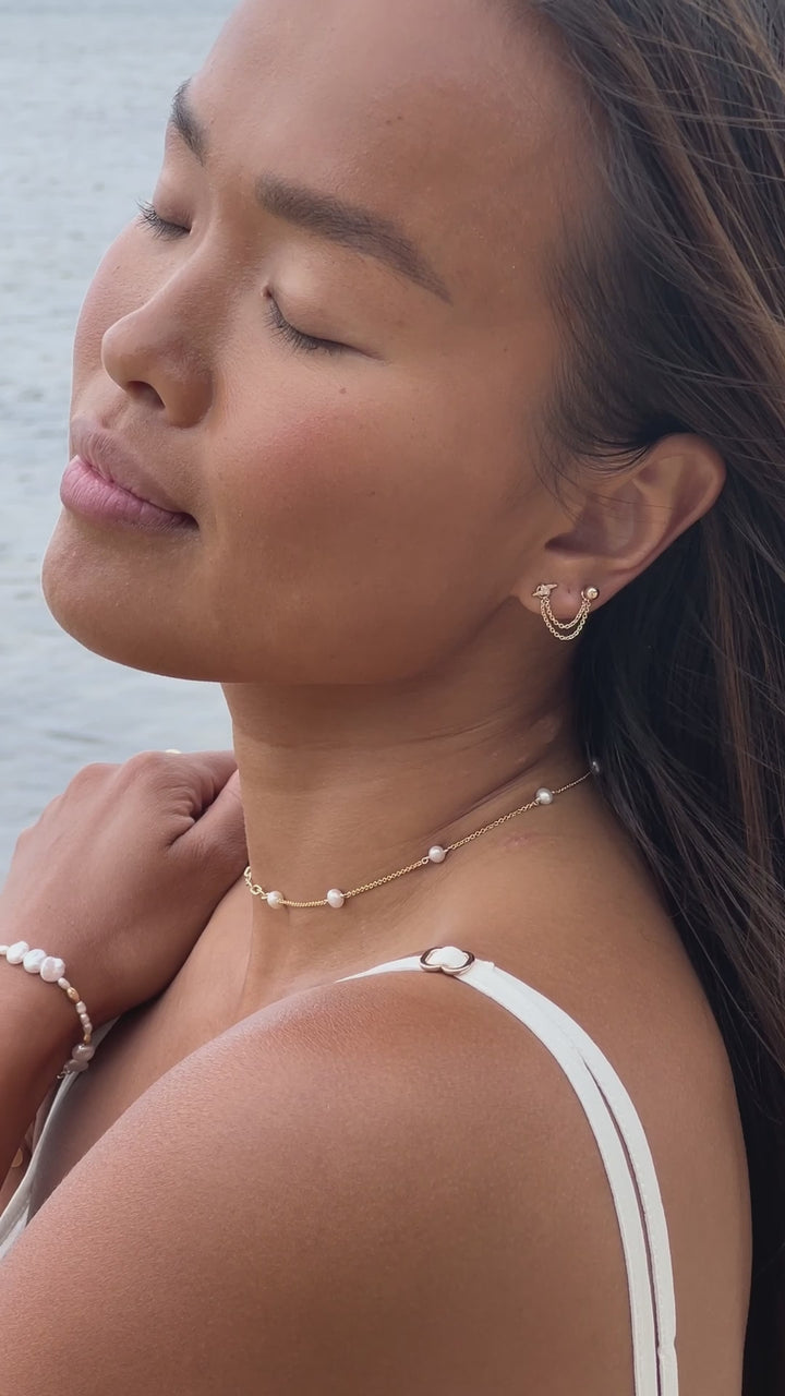 14K Short Double Chain Earring Attachment