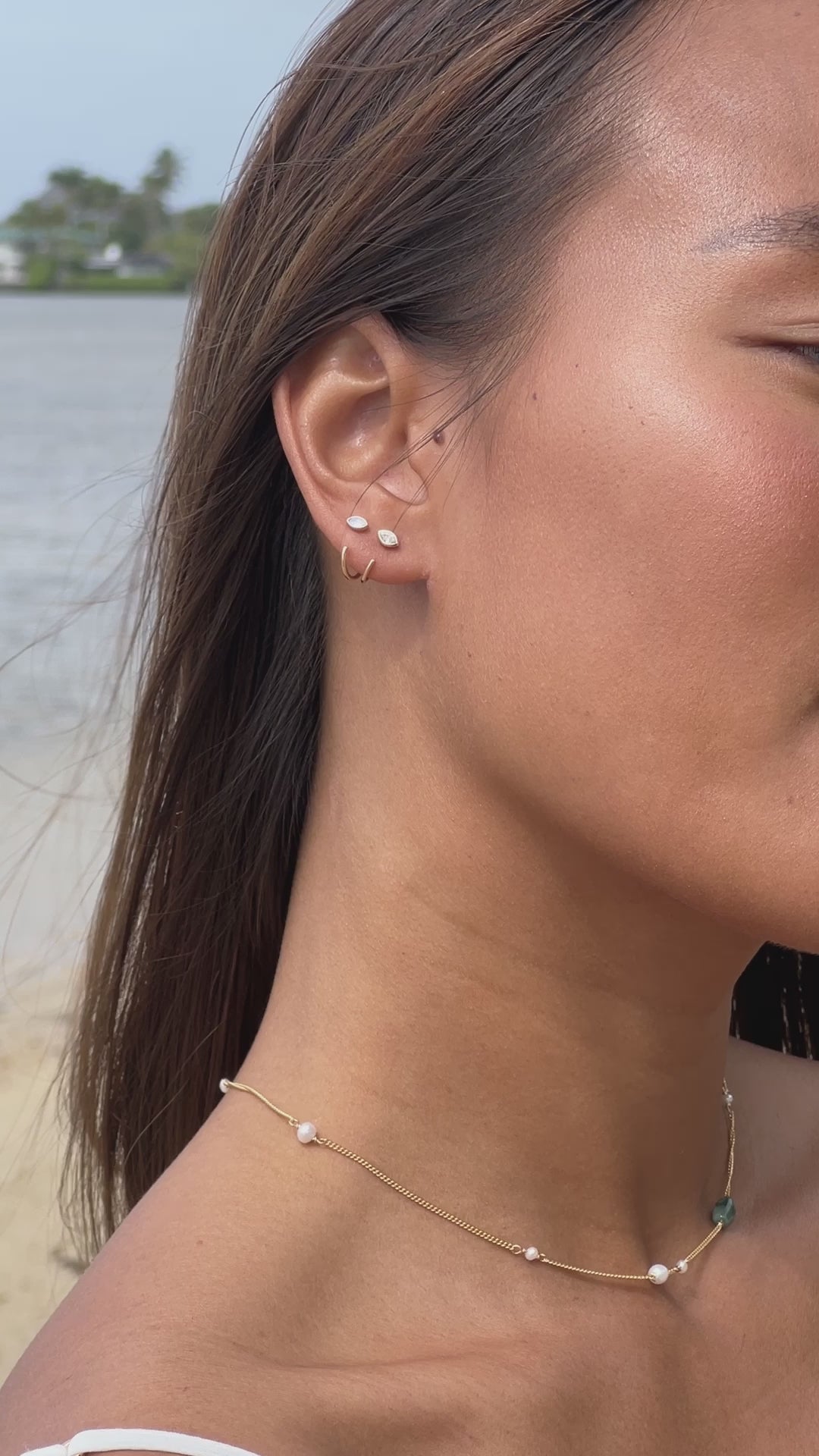 14K Marquise Diamond Claw